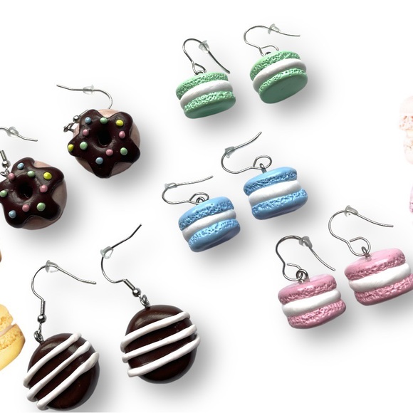 Chocolate Frosted Donut Earrings 🍩 🍩 🍩 - Picture 3 of 8